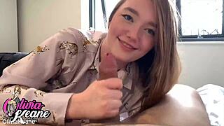 A young British girl swallowed a friend's cum with pleasure