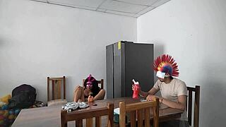 I watched my housemaid tease with a dildo