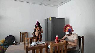 I watched my housemaid tease with a dildo