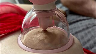 The guy made a vacuum on the nipples so that they were sucked