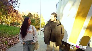Small tit nympho Sofia Sweet Secrett squeezed cock hard