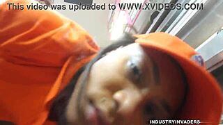 First time blowjob and facial at Popeyes with big black cock