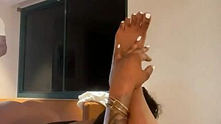 Party Threesome with Ebony Babe and Big Black Cock Action