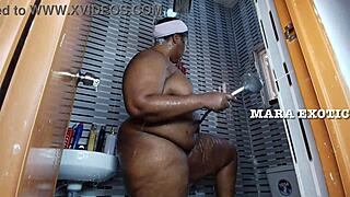Ebony Nigerian Couple Shower Standing Doggystyle Fuck - Mara Exotic