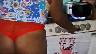 hey, why’s this naughty church girl flashing huge tits in the kitchen?