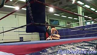 Wrestling Babes Shake Big Asses In Close Up Fight!