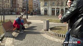 Beautiful Sarah Kay just got cum on her big ass in public. What a wild day!