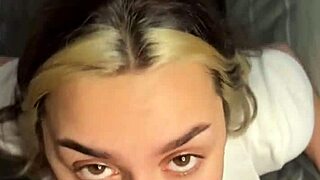 Brunette sucks cock and rides cowgirl in pov