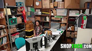 Teen thief caught stealing underwear gets bent over