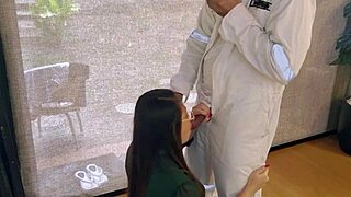 Wife jerks my cock after work