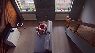 Roommate caught me jerking off, so I kept going while he stared