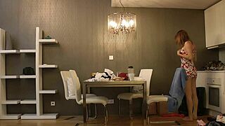 Distracted babysitter caught on hidden camera at home