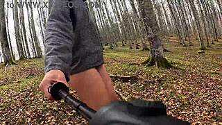 She wandered naked through the woods, shaking that cute brunette ass