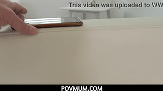 Crazy stepmom poses, letting her stepson touch and fuck her