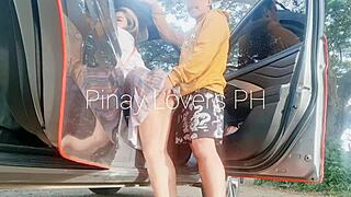A scandalous Pinay teen gets screwed in public by a horny dude