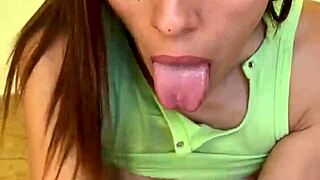 Blowjob from the first person with a finish in the mouth