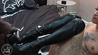 A hot wife gets black cock in front of her husband