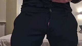 Handjob with black dressed amateur, erections and seks