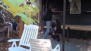 Picked up and taken home for deepthroat and facial action with milf