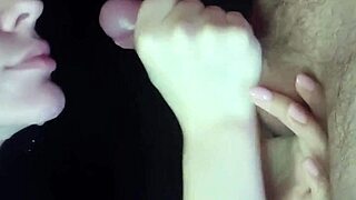 blonde babe teases with sloppy wet dick suck close-up