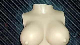 dolly begged for double penetration, and i finished all over her tight chest.