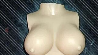 dolly begged for double penetration, and i finished all over her tight chest.