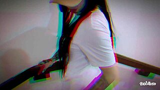 pov sneaky blowjob to neighbor on stairs behind wife's back