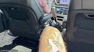 The step son so fucking cum in his pants while going to play soccer