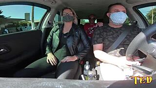 I joined Katharine Madrid in Ted's car for wild fun with Tony and Vagninho.