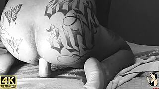 Trailer of famous singer trying mega toy in lingerie