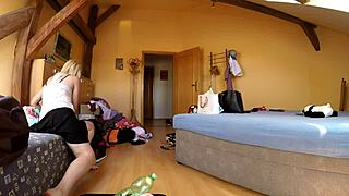 Schoolgirl uniforms, stockings, and handjobs excite real boys