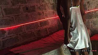 Ebony Babe Fingers Pussy with Vibrator!