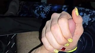 Dirty talking wife slowly jerks off a cock with skill 😈