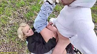 Wild outdoor banging with my stunning skinny girlfriend