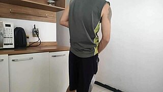 My husband bathed; I entertained his friend passionately