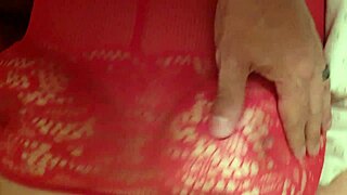 why don't you check out my nasty wife in sexy red lingerie, her big tits and nice pussy ready for handjob and sex?