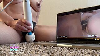 Horny Asian masturbates, imagining black cocks penetrating wet pussy