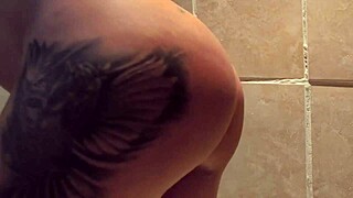 caught the beautiful latina bathing, moaning for a tight doggystyle fuck.