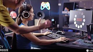 Gamer Girl Banged Hard After Time Freeze in LOL Lobby