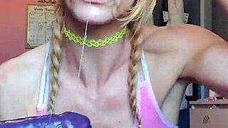 Vanessa Hastings Messy Spit Face with Deep Dildo Action