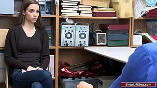 Brunette teen babe fucked by officer for shoplifting