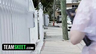 Brace faced redhead babe Krystal Orchid gets fucked hard