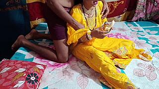 indian bridal bhabhi gives epic blowjob to stepbrother. bathroom anal creampie with clear hindi voice.