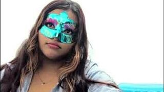 Brunette Latina Student Gropes Her Big Tits Before Exams