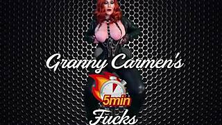 Granny Carmen achieved orgasm with the help of a dildo