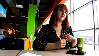 Bbw Milf Flashes Big Natural Boobs in Mall Before Riding Cock