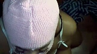 Masked curvy baddie deep throats huge BBC in sexy lingerie. Watch her seduce in homemade close-up action.