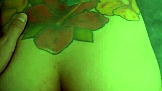 Sex with a hot brunette in a bathrobe ends with cum on face!