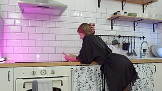 petite girl in sheer takes huge cock after plug