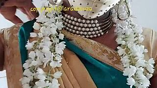 Indian crossdresser model Lara Dsouza in saree video